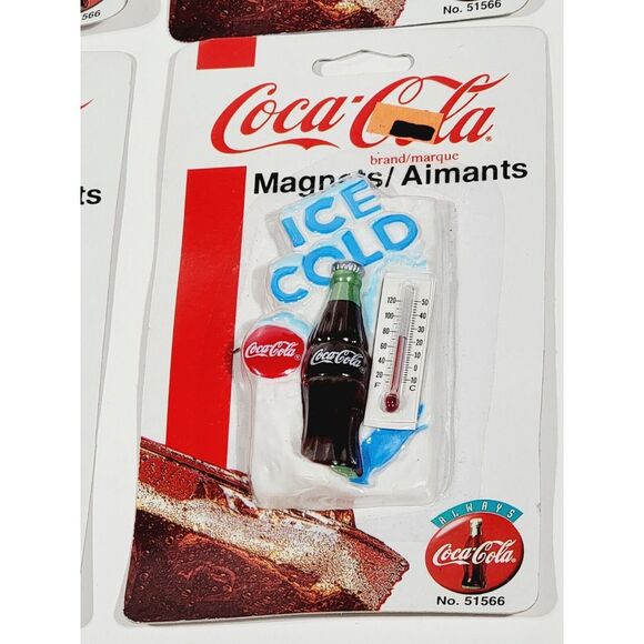 4 Vintage Coca Cola Button Fridge "Ice Code" Themostate Magnet NOS 1995 No.51566 - Picture 11 of 12